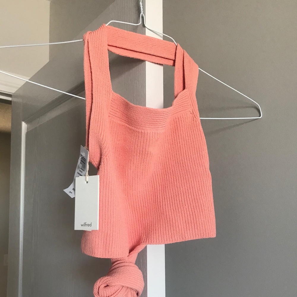 SOLD Wilfred Cayenne knit top in Coral pink
